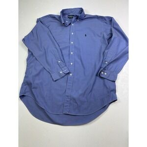 Ralph Lauren Shirt Mens 17 1/2 34/35 Blue Classic Fit Oxford Button Down Long SL